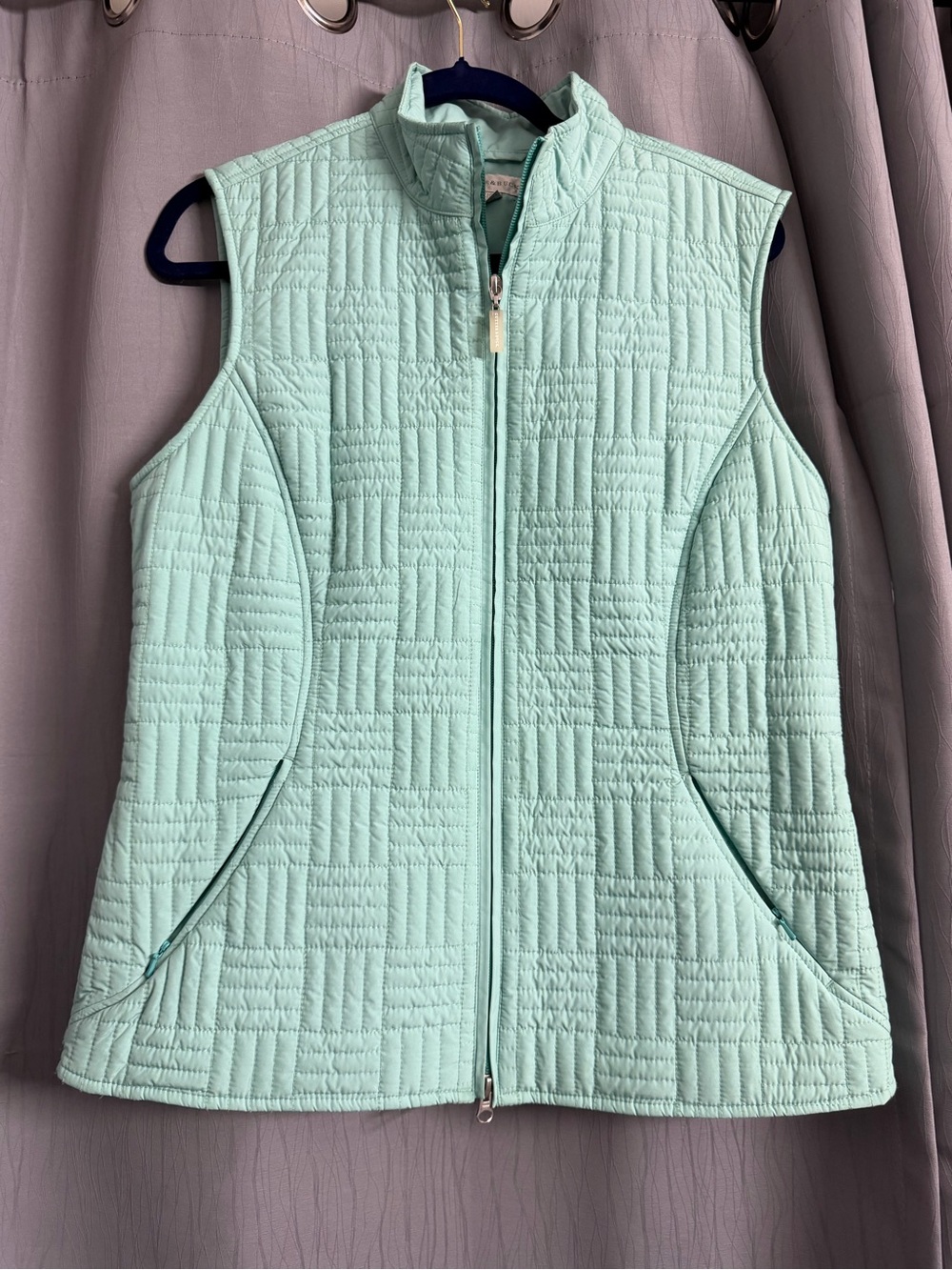 Cutter & Buck Mint Green Quilted Full Zip Up Vest - Women’s Size Large